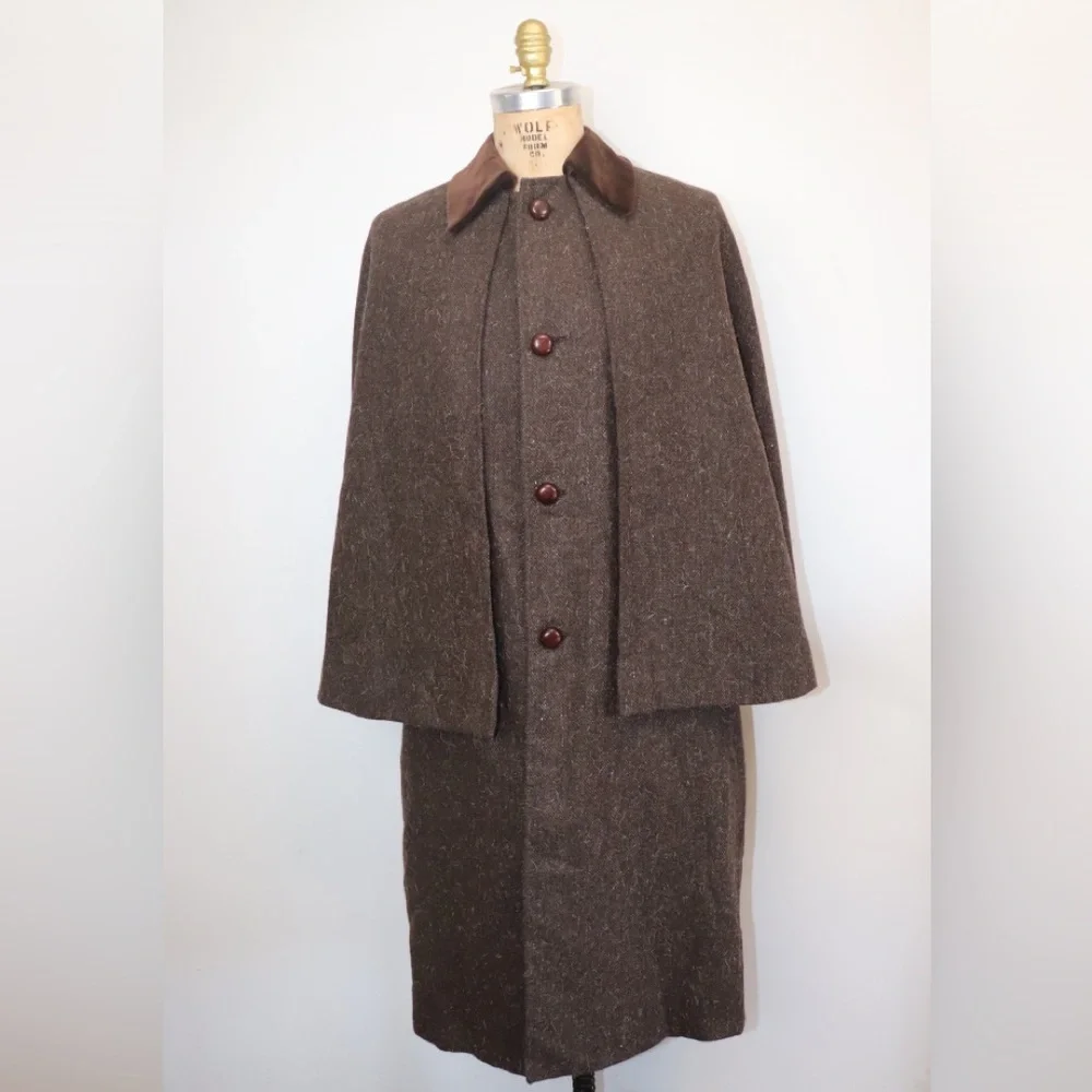Vintage Bespoke Gentleman's Inverness Cape or Ulster Cape by Connock & Lockie - Picture 14 of 16